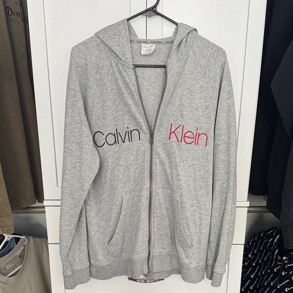 Calvin Klein Heather Gray Hoodie with Logo